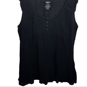 Massimo Women’s Black Sleeveless Top Ruffled With Tie Back With Side Zipper